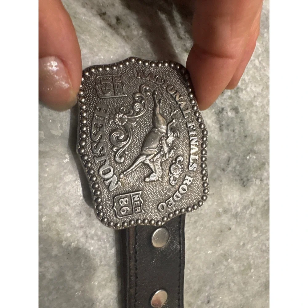 1986‎ Hesston National Finals Rodeo (NFR) commemorative belt buckle silver